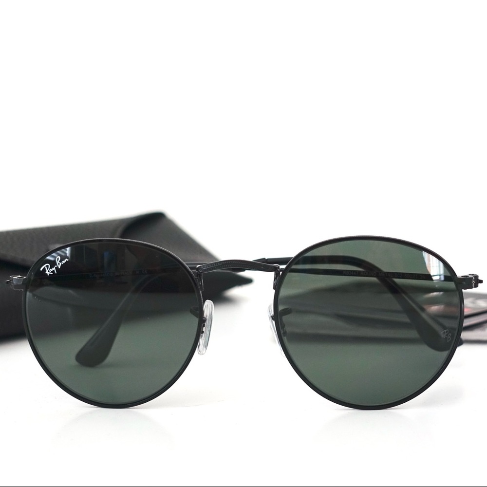 Ray Ban 🔥 Round RB3447 002 Round Metal Black - Picture 2 of 8